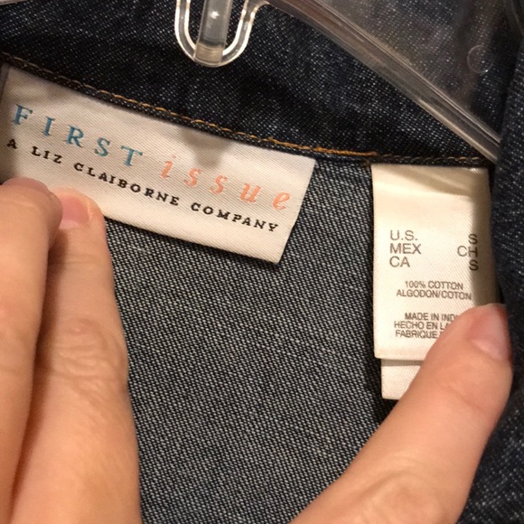 Vintage barn jean jacket macrame bead trim silver heart buttons 3/4 sleeve EUC - Picture 7 of 11